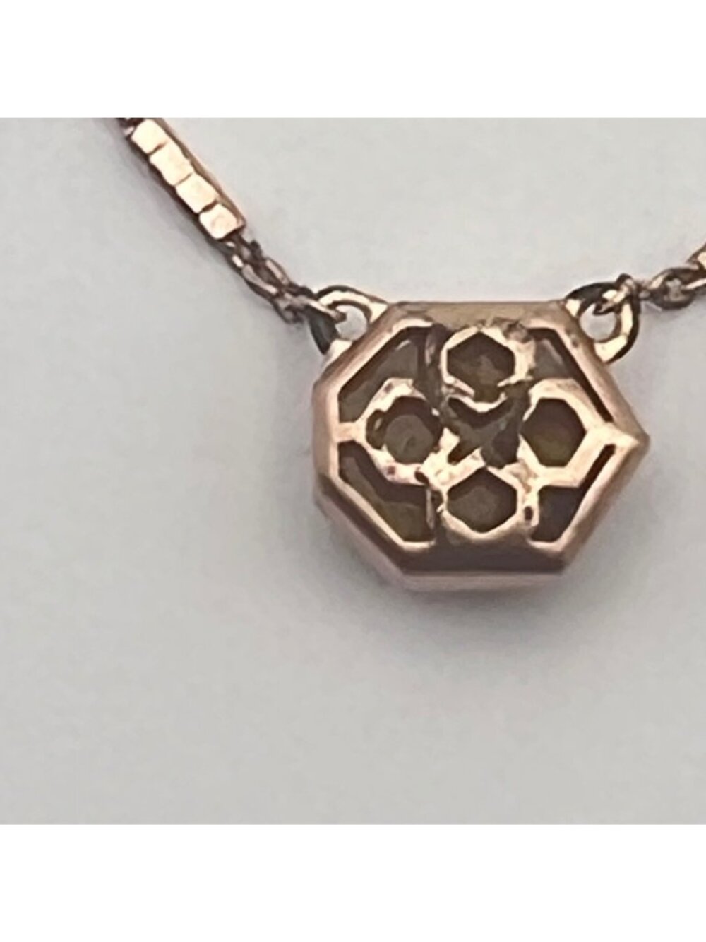 Kendra Scott Iridescent Drusy Necklace Rose Gold Tone 16" + 2" Druzy LOOK READ - Picture 7 of 13